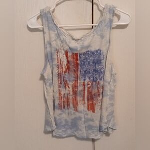 🌞 END OF SUMMER SALE Red and Blue Sleeveless Cut Out Tank Top